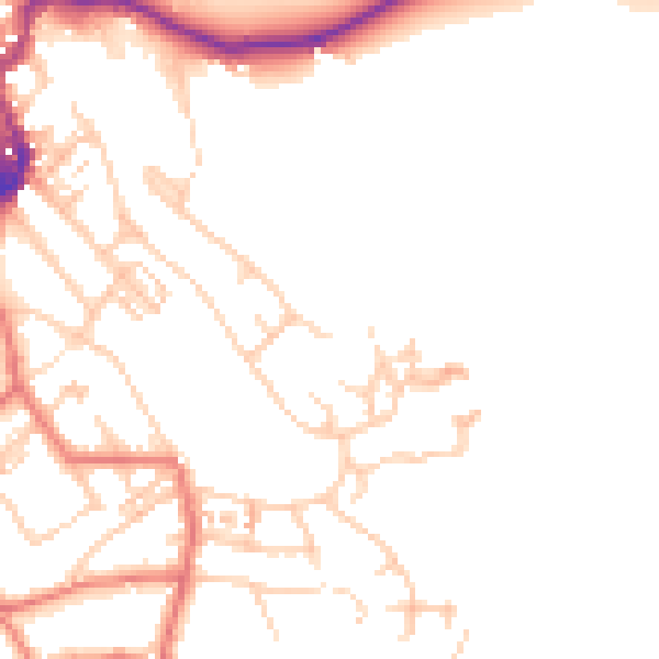 Daytime road noise heatmap for LA23 2LL