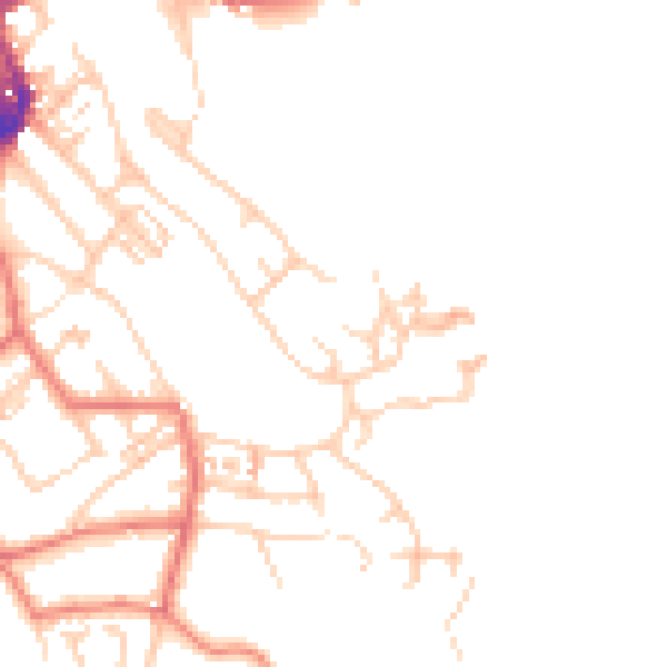 Daytime road noise heatmap for LA23 2LN