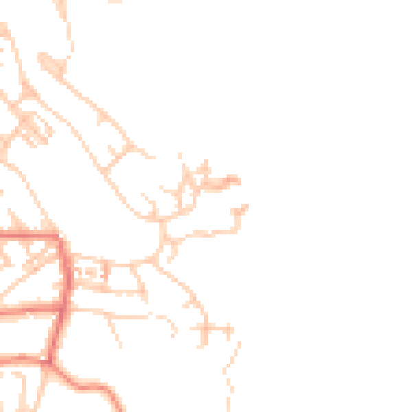 Daytime road noise heatmap for LA23 2LX