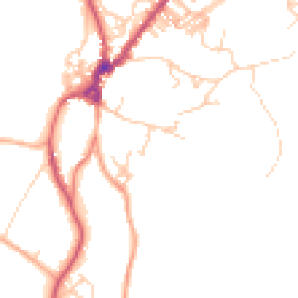 Daytime road noise heatmap for LA23 3AL