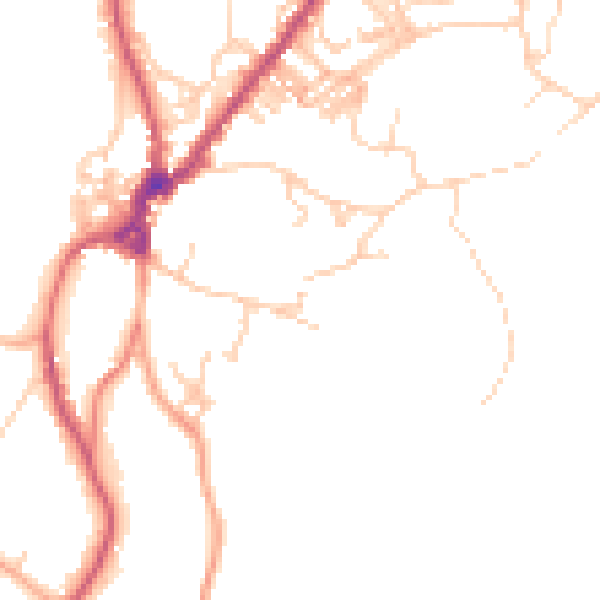 Daytime road noise heatmap for LA23 3AT
