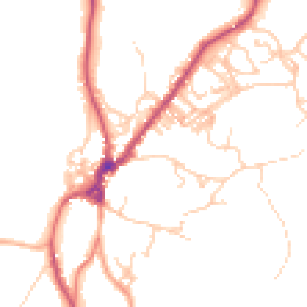 Daytime road noise heatmap for LA23 3BG