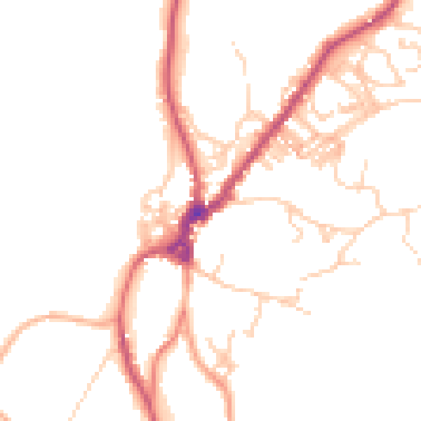 Daytime road noise heatmap for LA23 3BX