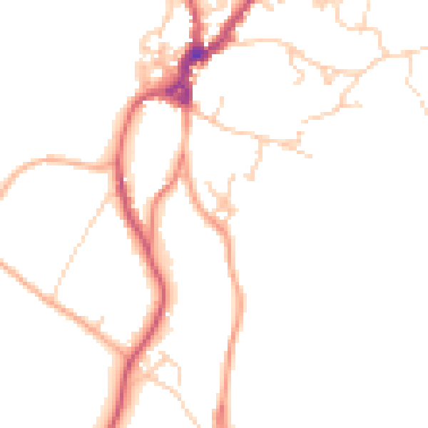Daytime road noise heatmap for LA23 3FJ