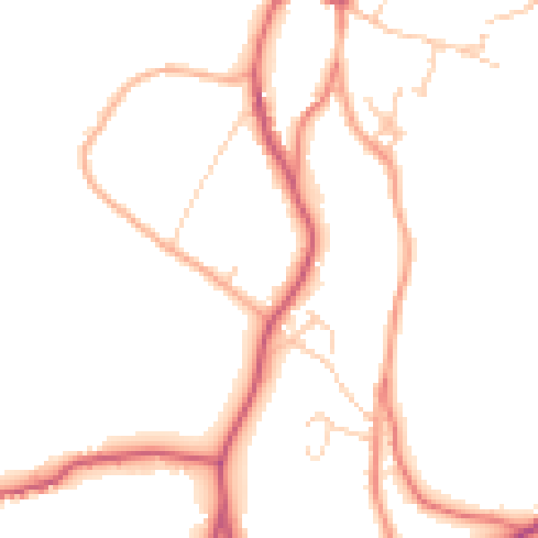 Daytime road noise heatmap for LA23 3HA