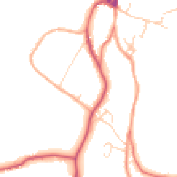 Daytime road noise heatmap for LA23 3HD