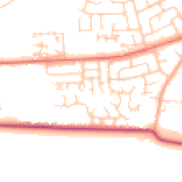 Daytime road noise heatmap for LA3 3QJ