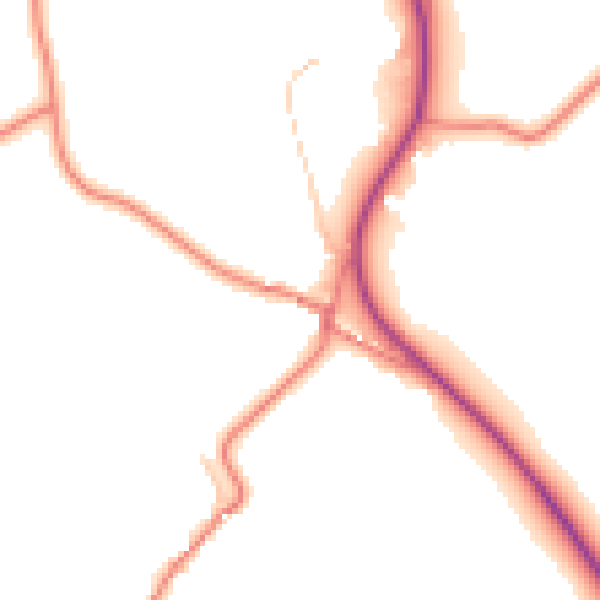 Daytime road noise heatmap for LA7 7AL