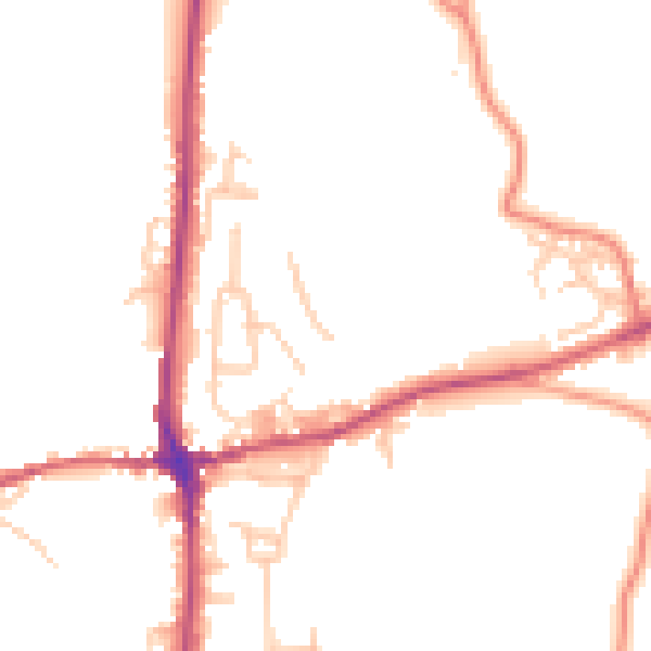 Daytime road noise heatmap for LA7 7DE