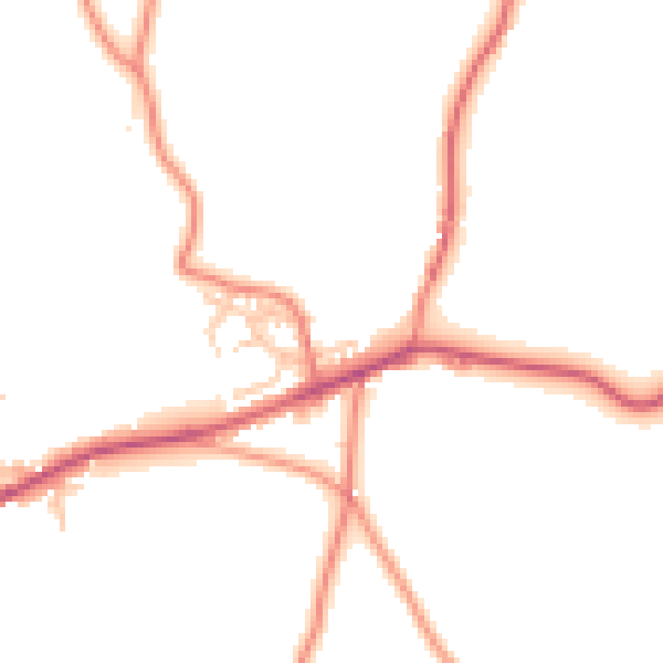 Daytime road noise heatmap for LA7 7DJ