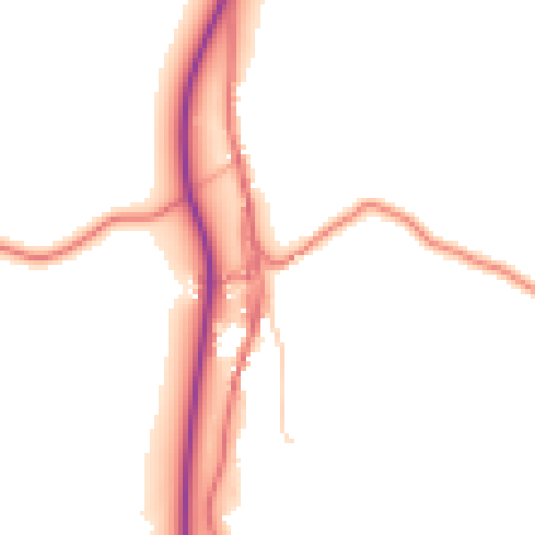Daytime road noise heatmap for LA7 7FG