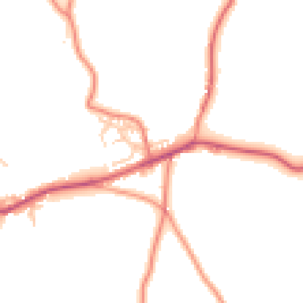 Daytime road noise heatmap for LA7 7FL