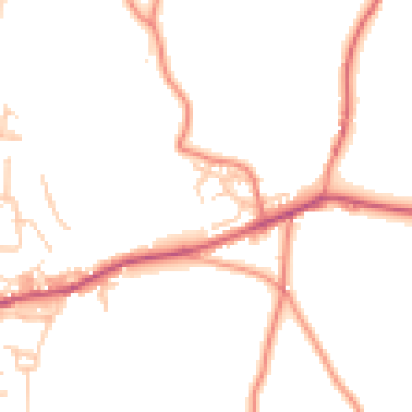 Daytime road noise heatmap for LA7 7GL