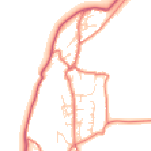 Daytime road noise heatmap for LA7 7HZ