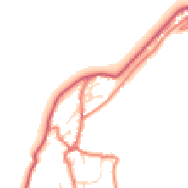 Daytime road noise heatmap for LA7 7LL