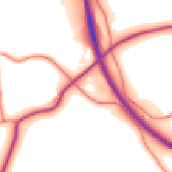 Daytime road noise heatmap for LA7 7NJ