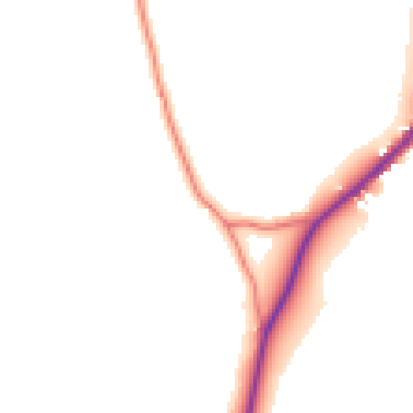 Daytime road noise heatmap for LA7 7NP