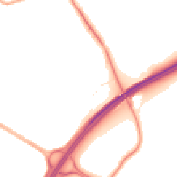 Night-time road noise heatmap for LA7 7NS