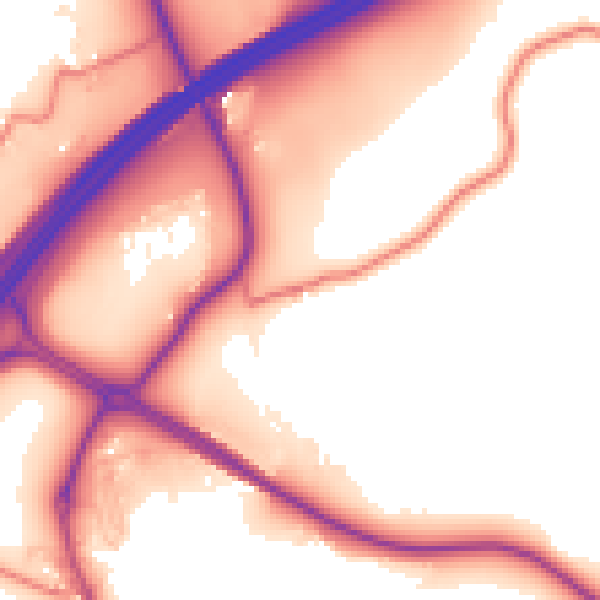 Daytime road noise heatmap for LA7 7PF