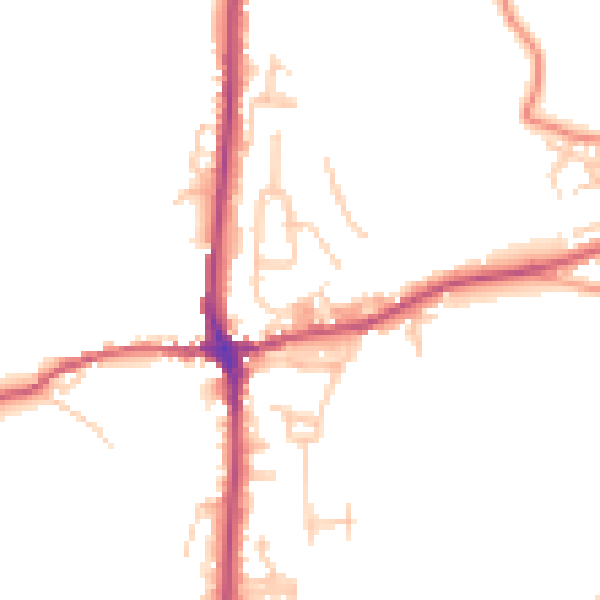 Daytime road noise heatmap for LA7 7PS