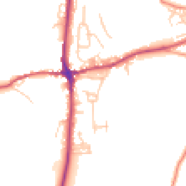 Daytime road noise heatmap for LA7 7QQ