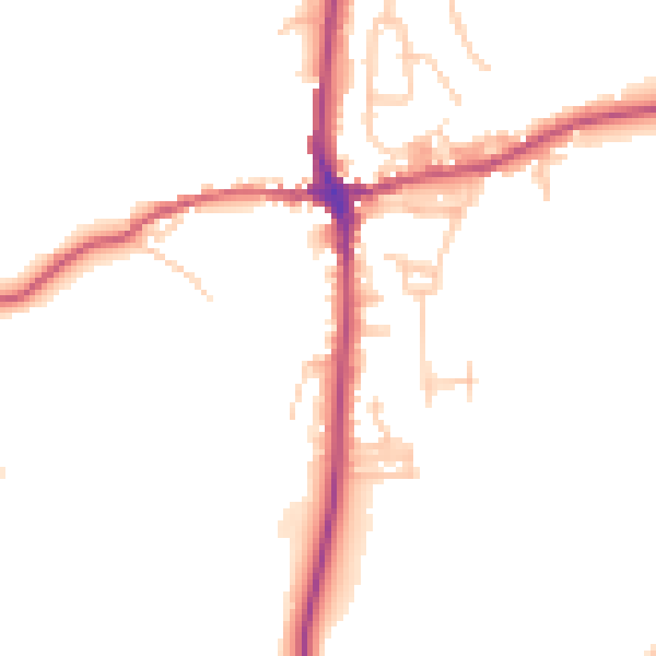 Daytime road noise heatmap for LA7 7QX