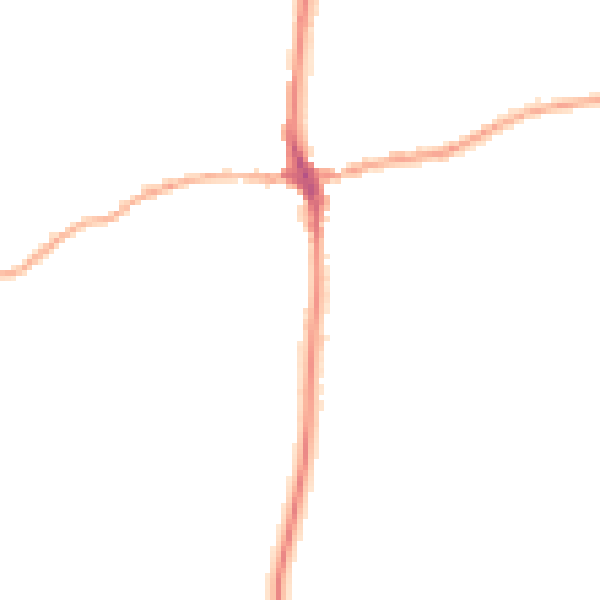 Night-time road noise heatmap for LA7 7QX