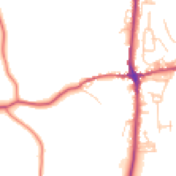 Daytime road noise heatmap for LA7 7RE