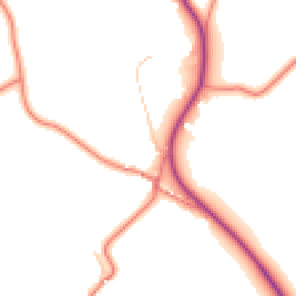 Daytime road noise heatmap for LA7 7RJ