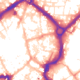 Daytime road noise heatmap for LE1 1AJ
