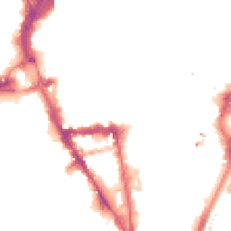 Night-time road noise heatmap for LE1 6BU