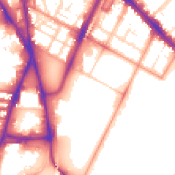 Daytime road noise heatmap for LE1 7HB