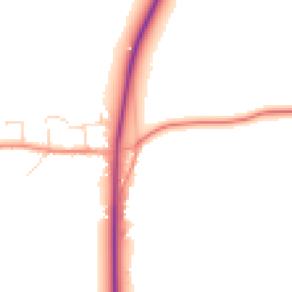 Daytime road noise heatmap for LE12 6YP