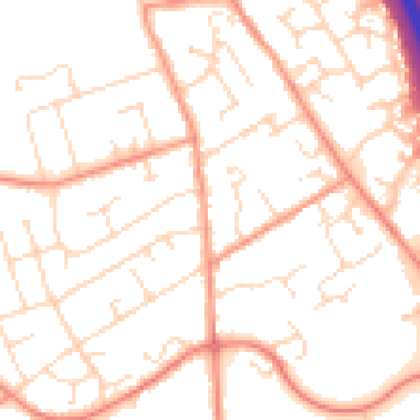 Daytime road noise heatmap for LE12 7JT