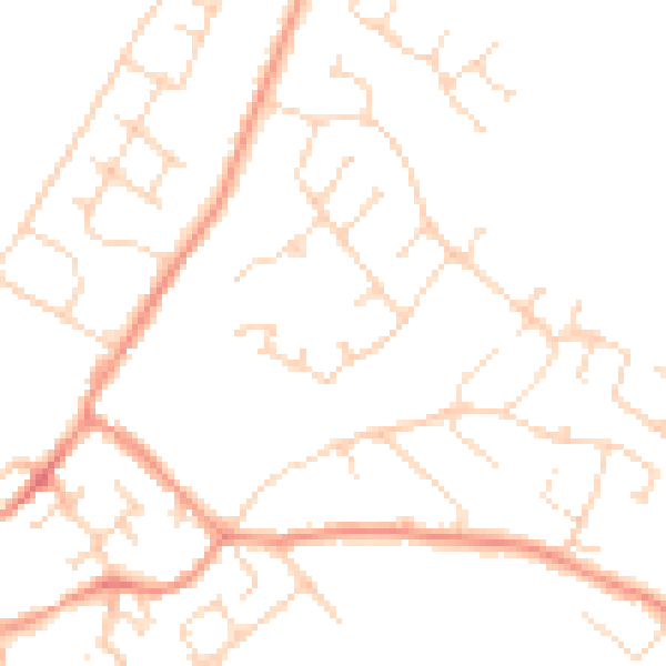 Daytime road noise heatmap for LE12 7QX