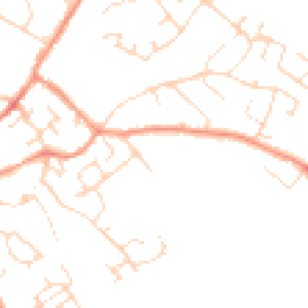 Daytime road noise heatmap for LE12 7XB