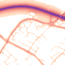 Daytime road noise heatmap for LE12 8SQ