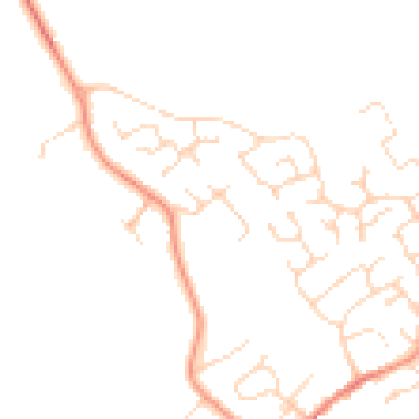 Daytime road noise heatmap for LE12 8WA