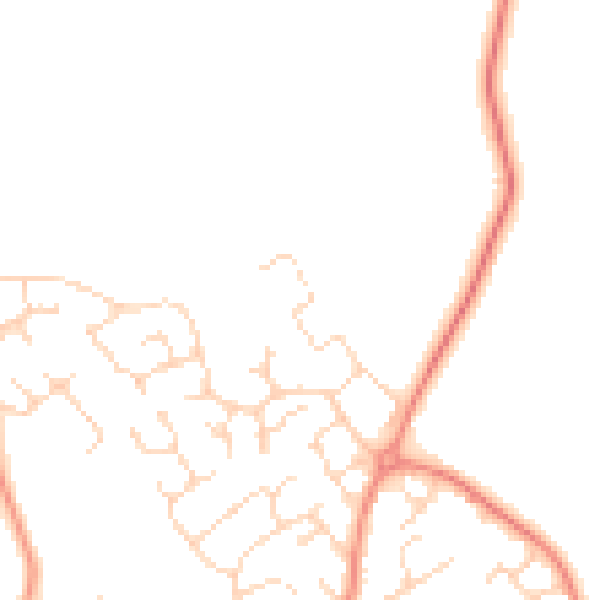 Daytime road noise heatmap for LE12 8YQ