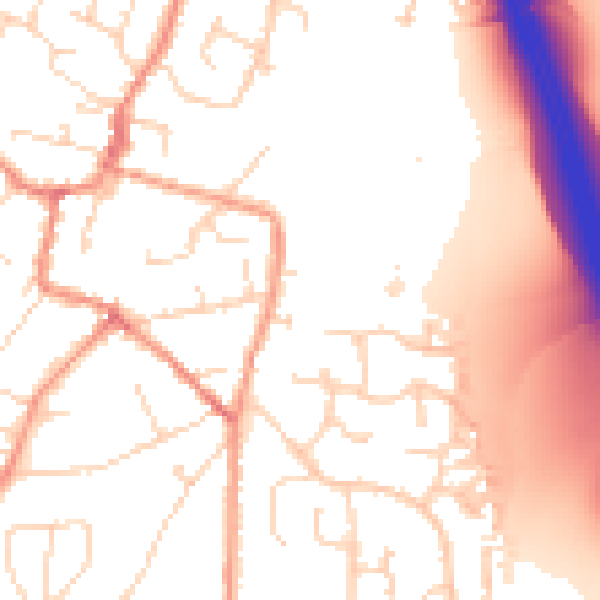 Daytime road noise heatmap for LE12 9BF