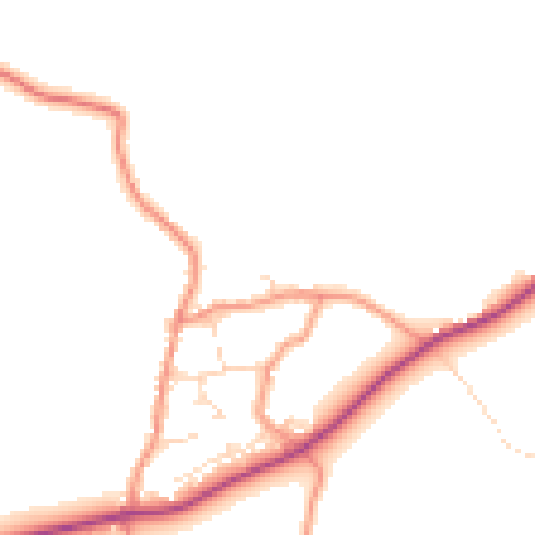 Daytime road noise heatmap for LE12 9XB