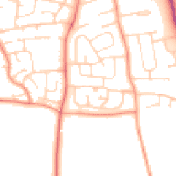 Daytime road noise heatmap for LE13 0DN