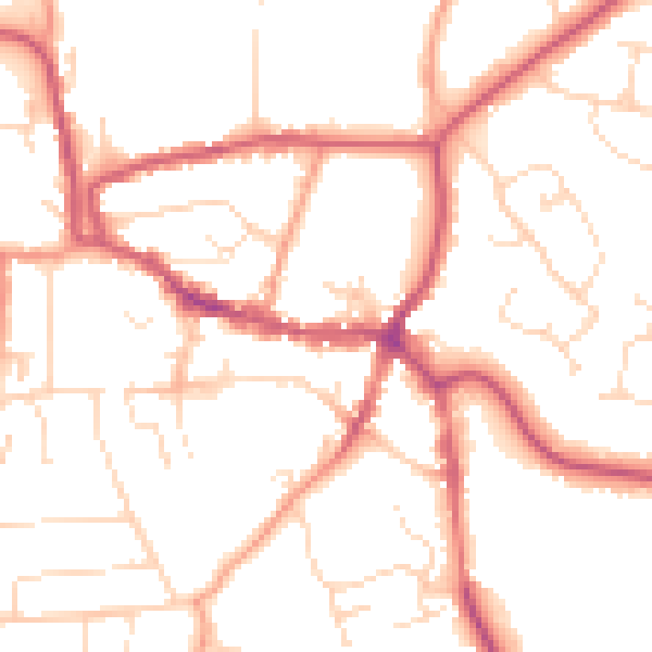 Daytime road noise heatmap for LE15 6AH