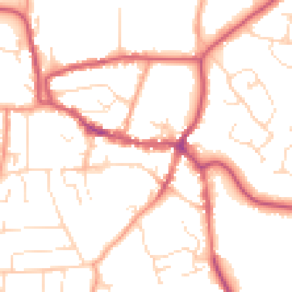Daytime road noise heatmap for LE15 6AL