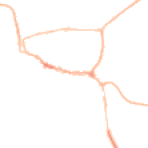 Night-time road noise heatmap for LE15 6AL