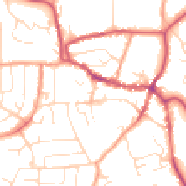 Daytime road noise heatmap for LE15 6BA