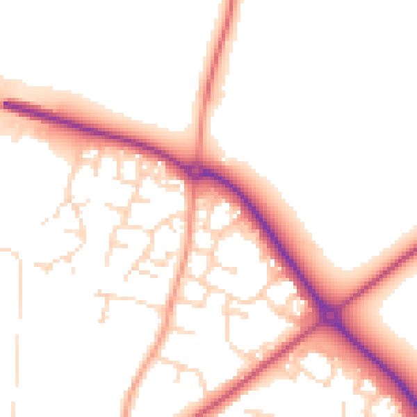 Daytime road noise heatmap for LE15 6BE