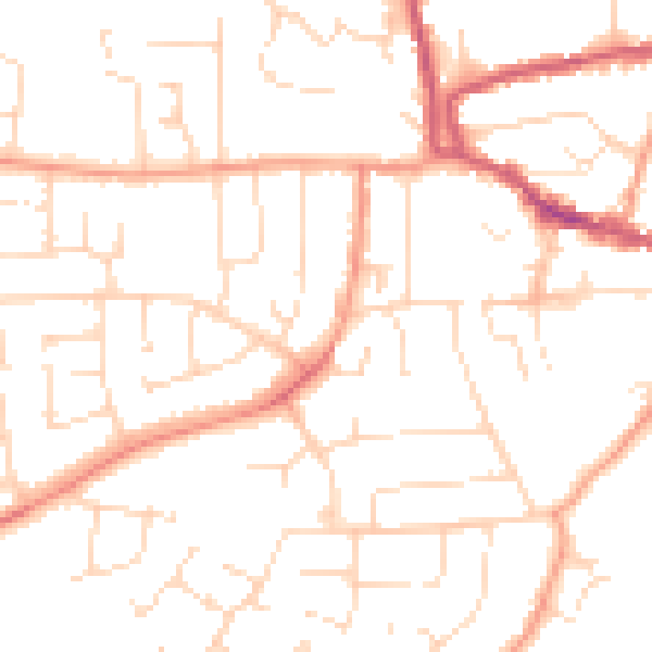 Daytime road noise heatmap for LE15 6BF