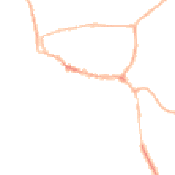 Night-time road noise heatmap for LE15 6BG