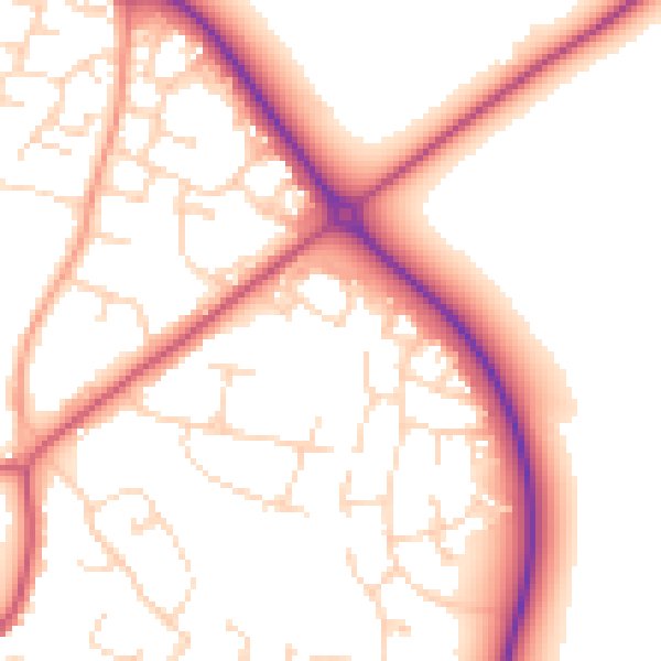 Daytime road noise heatmap for LE15 6DB